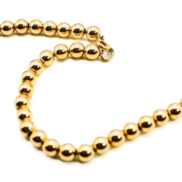 Vintage 14K Yellow Gold Filled Beaded Necklace 18 Inches - Picture 5 of 6